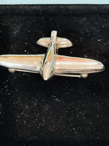 Broche prendedor vintage brillante motivo avión 8,5 gramos plata esterlina 925 México - Imagen 1 de 12