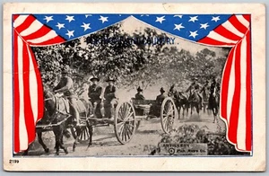 Postal patriótica militar de colección para artillería en movimiento en casa y país Primera Guerra Mundial - Imagen 1 de 2