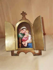 Amazing Antique 19C "Wagner" H-P Porcelain w/Bronze Frame/ Hand Painted - Picture 1 of 11