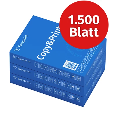 Easyprint Druckerpapier Kopierpapier 1500 Blatt A4 Hochweiß PEFC-Zertifikat
