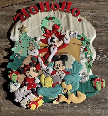 De colección 1994 Disney 3D Mickey Minnie Mouse Navidad Colgador de Pared Es un Mundo Pequeño Foto 1 de 4