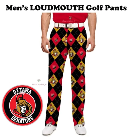 LOUDMOUTH Golf OTTAWA SENATORS (Men's Size 40 x 30) NEW StretchTech Pants - NHL Cover