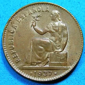 Spain 50 Centimos Coin 1937 attractive grade, KM-754.1, Combined Shipping - Picture 1 of 2