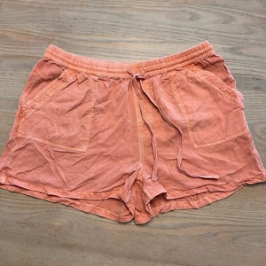 O’Neill Francina Shorts Orange Women’s M Lightweight Drawstring Viscose - Picture 1 of 15