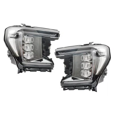 Black Left & Right Headlight Set For 2021-2024 Yukon SLE SLT GM2503514 GM2502514 Foto 1 de 4