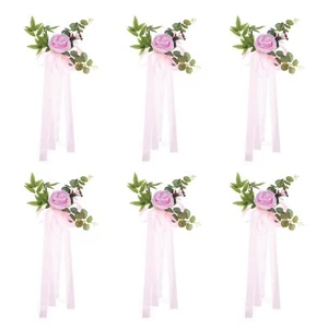 Wedding Chair Decorations Pew Flowers for Wedding Aisle Decoration Set of 6 P... - Picture 1 of 7