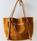 FREE PEOPLE 'Sable' Suede Tote Bag - Amber/Golden Tan