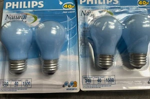 PHILIPS A15 MED. BASE NATURAL LIGHT  FAN LIGHT BULBS 2 PACK X 2 (4 BULBS TOTAL) - Picture 1 of 2