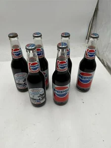 6) PEPSI 12 OZ GLASS BOTTLES-1000th NASCAR START-MICHIGAN-1986-#43 PETTY-*READ* - Picture 1 of 5