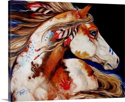 Indian War Horse Canvas Wall Art Print, Horse...