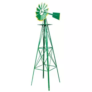 8 Ft. Ornamental Windmill Backyard Garden Decoration Weather Vane Wind Spinners - Picture 1 of 12