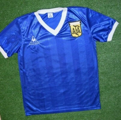 Argentina 1986 Away Vs England Hand Of God Jersey Maradona - Image 1 of 4
