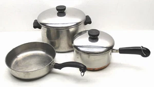 3 utensilios de cocina de acero inoxidable revestidos de aluminio 4 cuartos + sartén de salsa + reverencia 1,5 Qt - Imagen 1 de 9