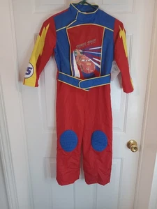 Disney Cars Lightning McQueen Pit Crew Jumpsuit Costume Red 5/6 Cars Dress Up - Picture 1 of 18