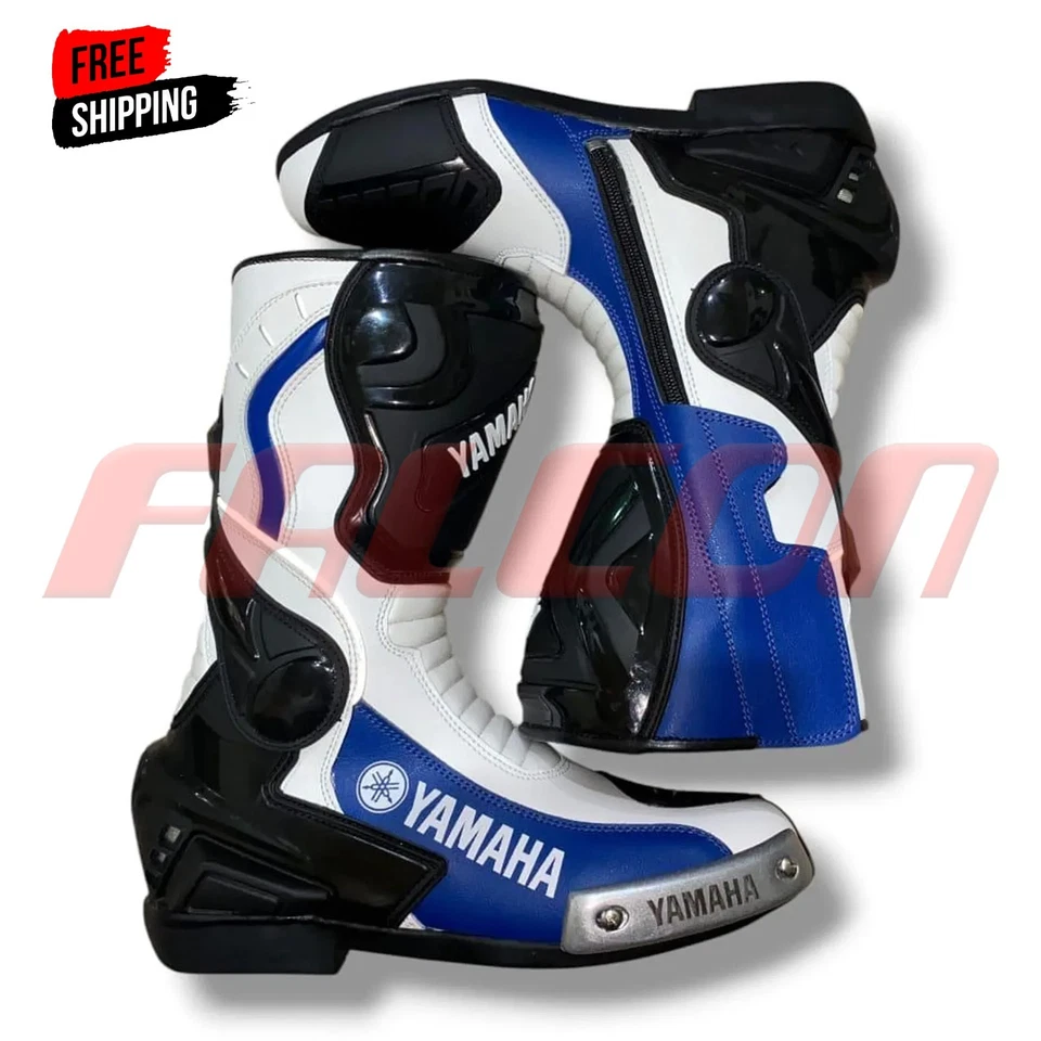 Botas de cuero Yamaha para carreras de motocicletas | Zapatos de montar en moto para hombre todas las tallas Foto 1 de 4