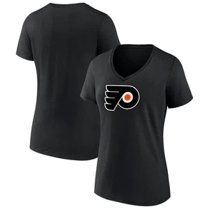 Women's Black Philadelphia Flyers Alternate Logo V-Neck T-Shirt - Picture 1 of 3