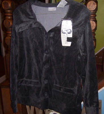 CHAQUETA VINTAGE NUEVA CON ETIQUETAS BLANCA CIERVO CARBÓN TERCIOPELO ABOTONADA - TALLA PEQUEÑA Foto 1 de 4