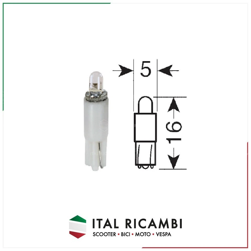 LAMPADA LED T3 CRUSCOTTO 12 VOLT BIANCO LAMPA CONFEZIONE DA 5 PZ - Immagine 1 di 1