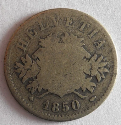 1850 SWITZERLAND 20 RAPPEN - RARE DATE Coin - Lot #N11 - Image 1 of 2