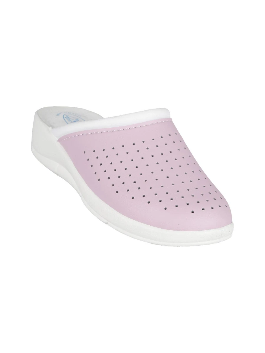 Pantofole Per Donna In Pelle Rosa - Foto 10