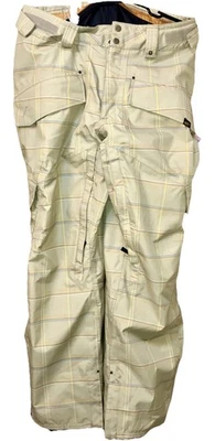 Vans Off The Wall POW Men’s Snowboarding Pants Size L Tan Plaid Style - Image 1 of 4