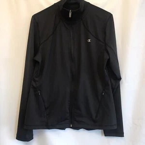 Women's Champion Duo Dry Athletic Black Zip Up Jacket, Size Large - Picture 1 of 10