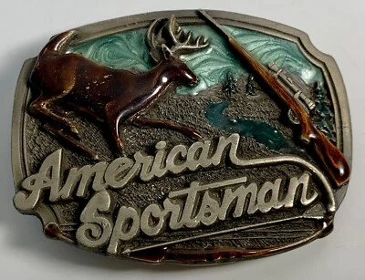 Vintage 1989 Arroyo Grande Buckle Co. AMERICAN SPORTSMAN Whitetail Deer Buck - Image 1 of 4