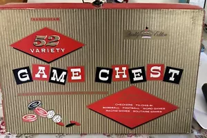 Transogram 52 Variety Game Chest Vintage w/ 3 game boards & original pieces - Picture 1 of 13
