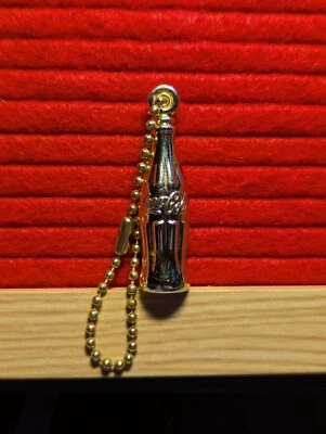 Vintage Coca Cola 1.5" Coke Soda Bottle Advertising Keychain Collectible Gold - Image 1 of 3