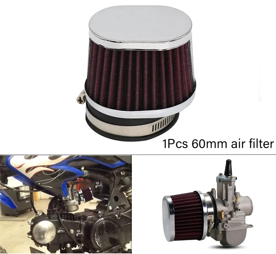 Limpiador de cápsulas de filtro de aire rojo de 60 mm para carburador de motocicleta ATV de cuatro fosas Foto 1 de 4