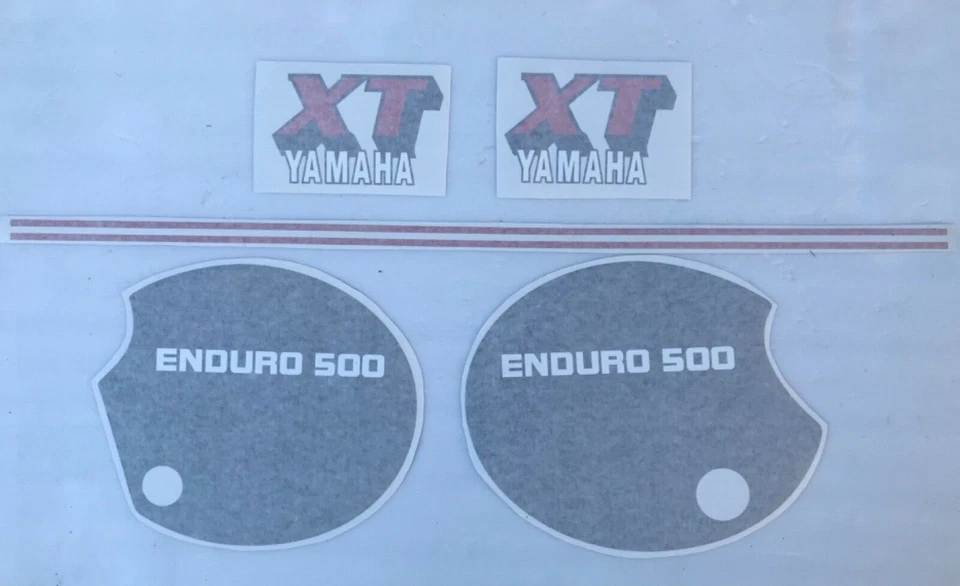 1979 Yamaha XT500F enduro fuel tank decals SET, SIDE PANEL, OEM SPECS, NOS STYLE - Image 1 of 1