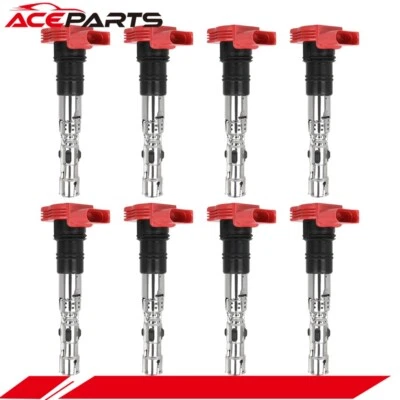 Juego de 8 bobinas de encendido UF418 aptas para Audi S4 A8 Allroad Quattro 2004-2005 4,2 L Foto 1 de 4