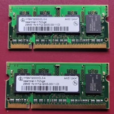 Infineon HYS64T32000HDL-5-A DDR2 RAM PC2-3200S 256MB Laptop Memory - Image 1 of 2
