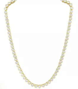 NWT $75 SAHIRA 18K Gold clad/Sterling Bezel set Tennis Necklace-16" - Picture 1 of 1