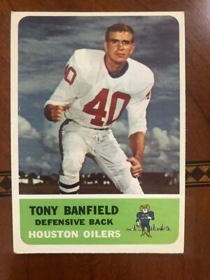 1962 FLEER FOOTBALL "SET BREAK" CARD # 51 TONY BANFIELD - HOUSTON OILERS - Image 1 of 2