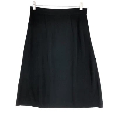 Falda exclusiva Misook Petite para mujer talla XSP línea A elástica negra Foto 1 de 4