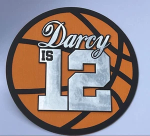 Personalised Basketball 🏀 themed Birthday layered cake topper - Picture 1 of 1
