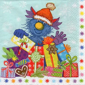 4 lose Servietten Motivservietten Weihnachten Monster (1268) Serviettentechnik - Picture 1 of 1