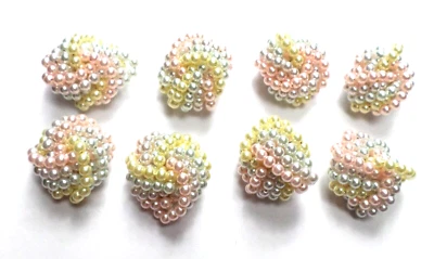 8- Imitación Blanco Azul Rosa Amarillo Perla Grande Amor Racimo Nudos 4 Pendientes Colgante Foto 1 de 4