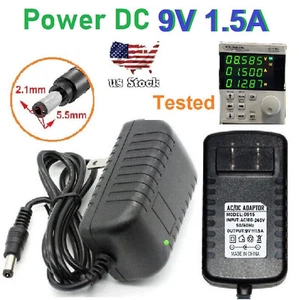 9V 1,5A 1500mA AC Adapter auf DC Netzteil Ladekabel 5,5x2,1mm US Stecker - Bild 1 von 8