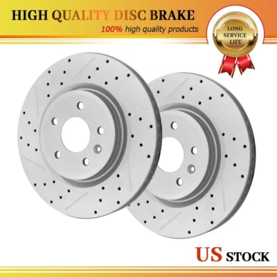 Par de 2 rotores de freno delanteros perforados para Ford Taurus Flex 2011-2019 Explorer Foto 1 de 4