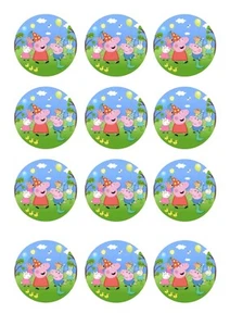 Peppa Pig Edible Cup Cake / Cookie Toppers Multiple Sizes - Picture 1 of 1