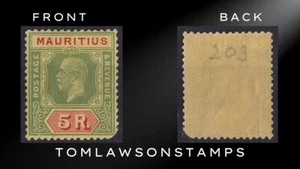 Mauritius Sg203a 5r Green & Red/Orange-Buff LMM / Cat £130 (SF Copy) - Picture 1 of 4