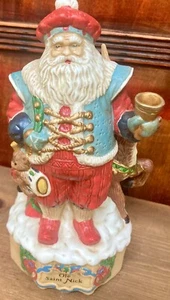 Vintage "Ole Saint Nick" Porcelain Santa Working Music Box - Picture 1 of 7