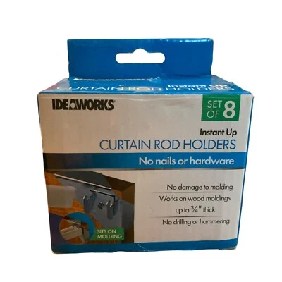 IdeaWorks Instant Up Curtain Rod Holders JT1851 /Set of 8 - Image 1 of 3