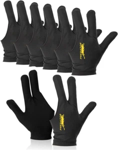 8 PCS Guanti Da Biliardo, Guanti a Tre Dita, Da Biliardo, Estensibili, Nero Rete - Foto 1 di 12