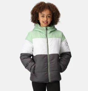 Regatta 7-8 Years White, Black & Green Water Repellent Jacket, Boys, Girls - Picture 1 of 11