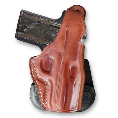 Funda de paleta OWB de cuero premium con ajuste de rotura de pulgar, Sig Sauer P238 #1096# Foto 1 de 4