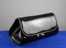 BareMinerals Black Faux Patent Leather Flap Front Cosmetic Makeup Bag