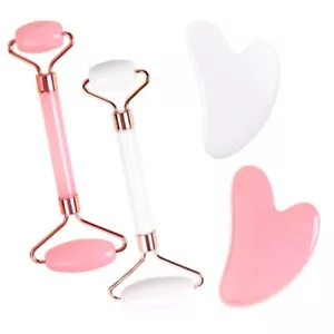 Natural Guasha Facial Jade Face Body Gua Sha Board Massager Tool Set AU STOCK - Picture 1 of 6